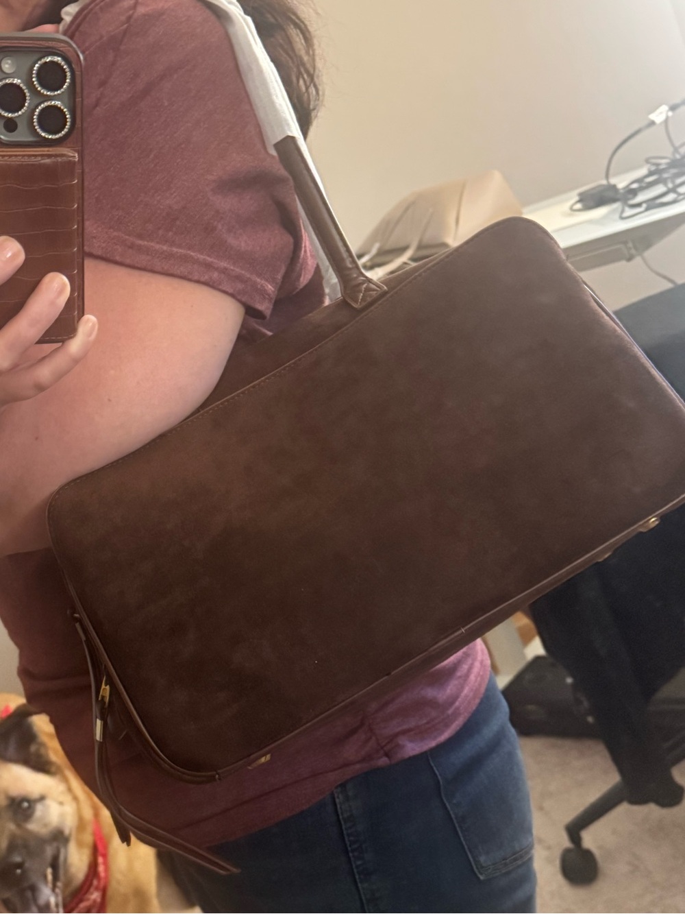 Gorgeous Brown faux Suede shoulder Bag-NWT - Picture 13 of 13